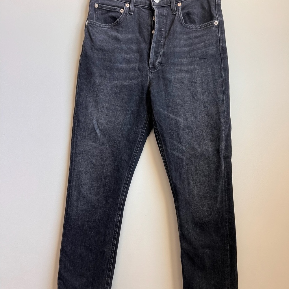 Agolde Women's Dark Blue Straight Leg Jeans